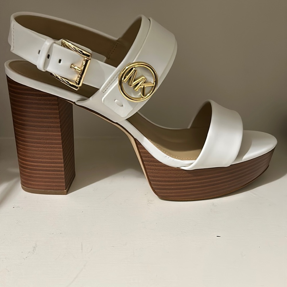 Michael Michael Kors white platform heels